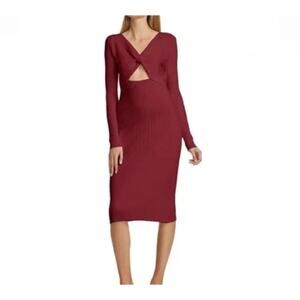 $425 Ramy Brook Pilar Cashmere Dress Womens Size S Bordeaux Long Sleeve New